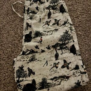 Soft Flannel Pajama Pants with beautiful wilderness scene—like new!